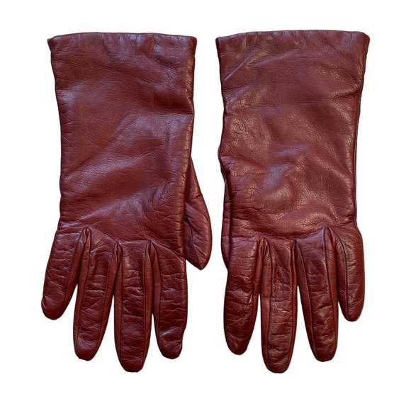 Portolano Garnet 100% Genuine Italian Leather Lambswool Lined Driving Glove-7(M) - Picture 7 of 7